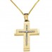 Χρυσός ανδρικός σταυρός Κ14 με αλυσίδα